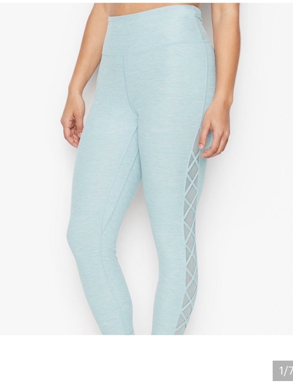 Victoria's Secret Light Blue High-Waist Leggings with Crisscross Side Detail